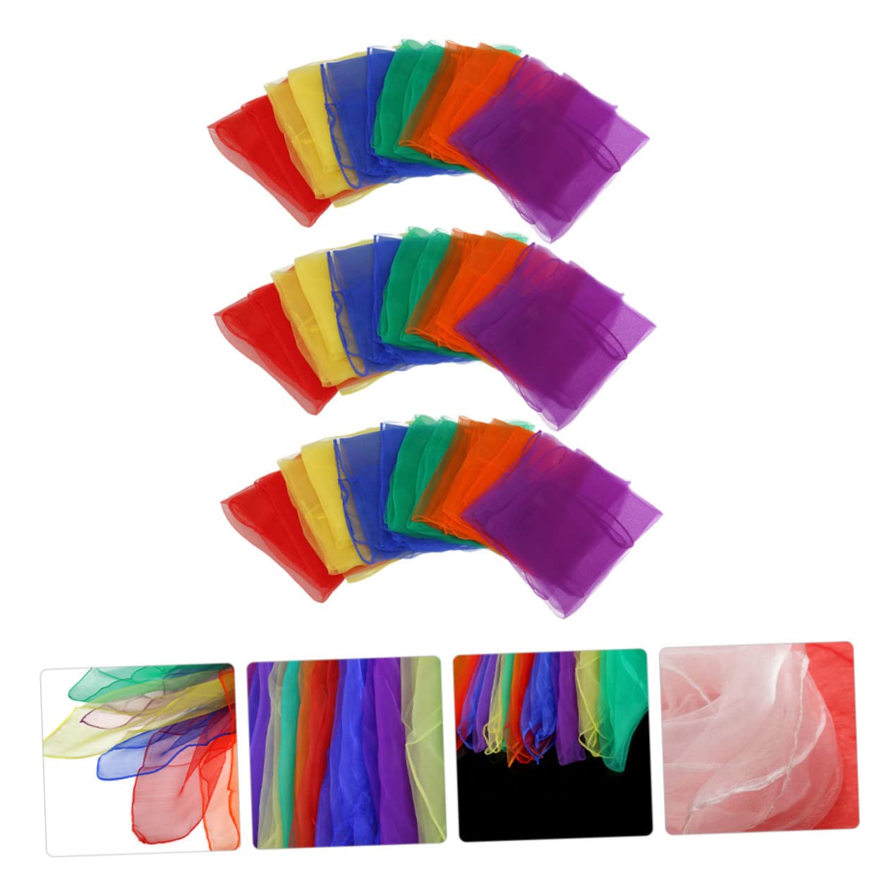 KESYOO 18pcs Silky Dance Scarves Colorful Performance Props for Juggling and Movement for Dance Random Colors Veil Scarves