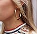 Doubnine Hoop Earrings for Women Golden Large Earrings Thick Round Chunky Fashion Jewelry 50 mm (golden)