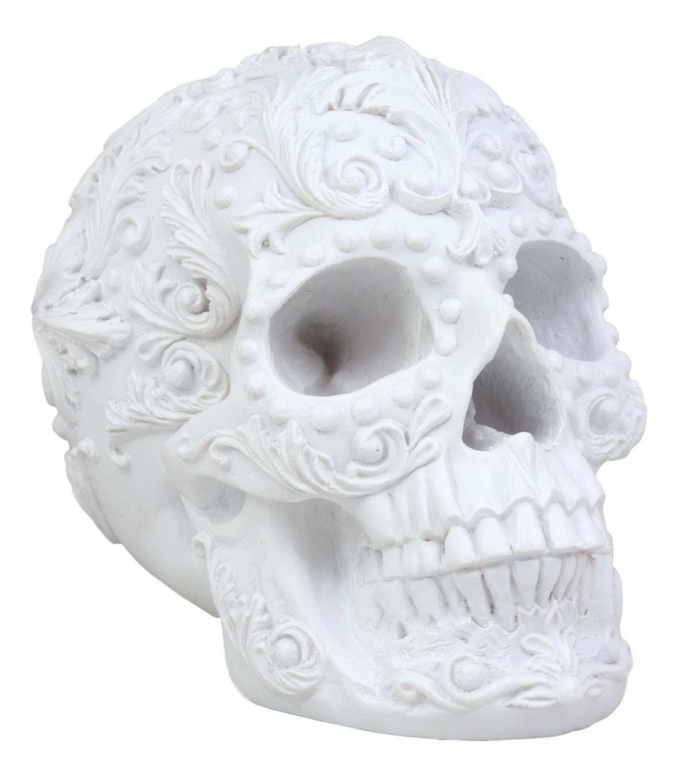 Amazon.com: Ebros French Baroque Rococo White Floral Skull Statue