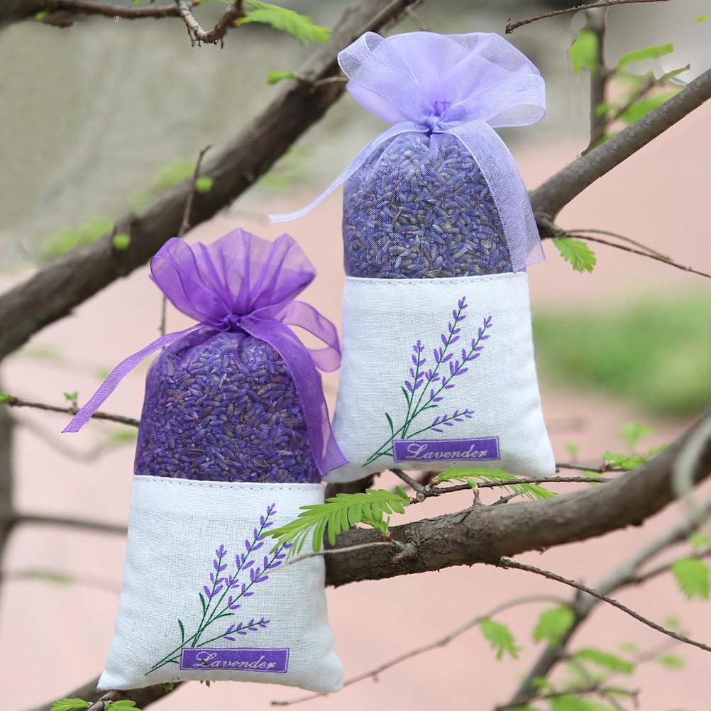 TOPBATHY 6pcs Empty Lavender Sachet Bags with Flower Printing Fragrance Bags for Purse Closet Fresheners and Home Scenting Dried Flowers and Crafts - Image 3
