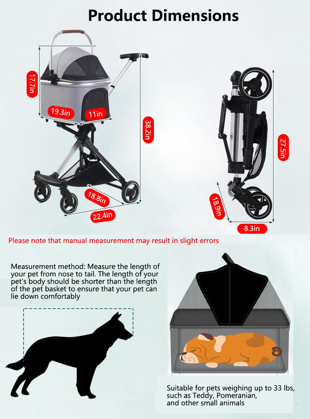 Ultimate Comfort: The 3-in-1 Pet Stroller for Small & Medium Pets!