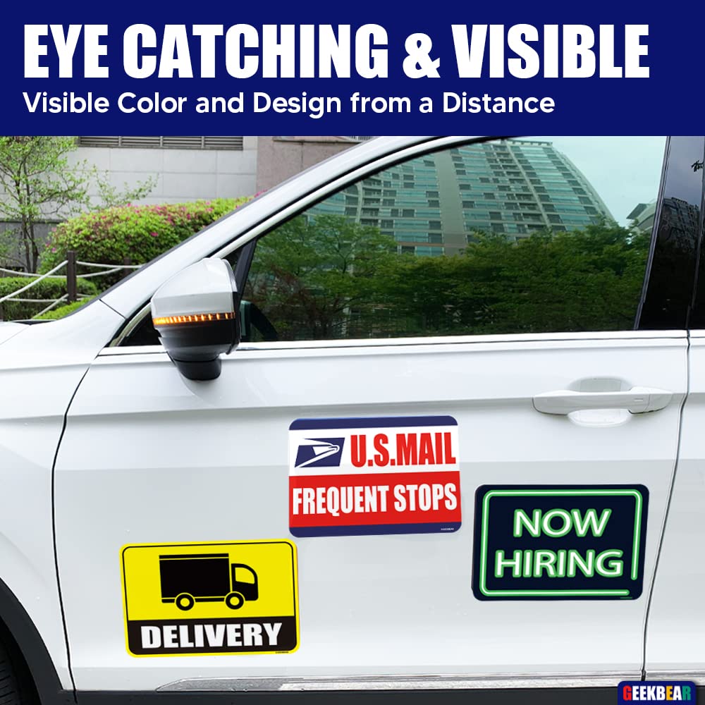 GEEKBEAR Delivery Driver Sign (2 Pack), Delivery Car Magnet, Reflective Waterproof Delivery Driver Bumper or Door Sign - Image 4