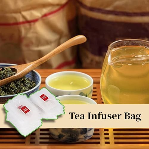 Miniatura 4 de 100 bolsas de filtro de té, bolsa infusora de té de nailon, filtro de especias, bolsas de colador de té con cuerda, tamaño (largo x ancho) aprox.