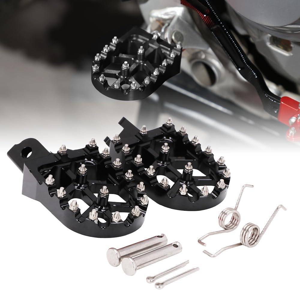 Dirt Bike Foot Pegs,CNC 6061 Aluminum Motorcycle Footpegs Foot Rest Pedals for CRF 110/CRF 110F 2013-2024,CRF 125F 2014-2024-Black