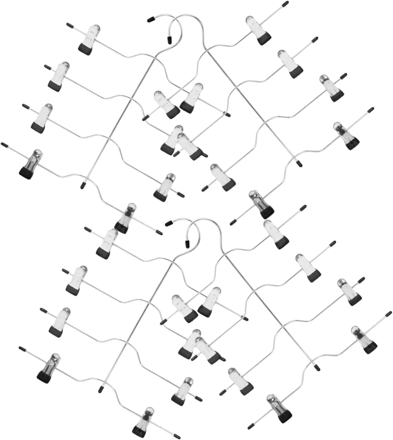 PRETYZOOM 4pcs Multi-Functional Tiered Skirt Hanger Clips Space-Saving Clothing Organizer for Pants Non- Design High Manganese for Closet Storage