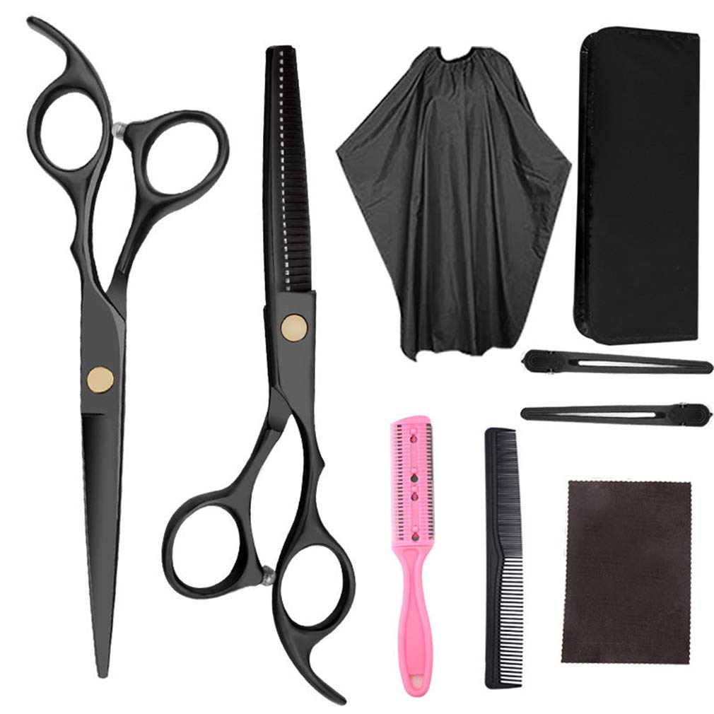 Profesional De Corte De 6.0 Pulgadas De Pelo Tijeras Set (9 Unidades), Tijeras De Peluquería (Corte Tijeras Adelgazamiento Tijeras) Clips De Pelo del Peine De La Maquinilla De Afeitar Tijeras del Kit