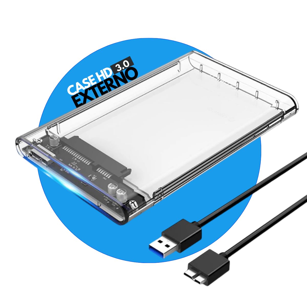 Case Para HD Transparente Usb 3.0 Transmissão 6gbps Sata 2.5