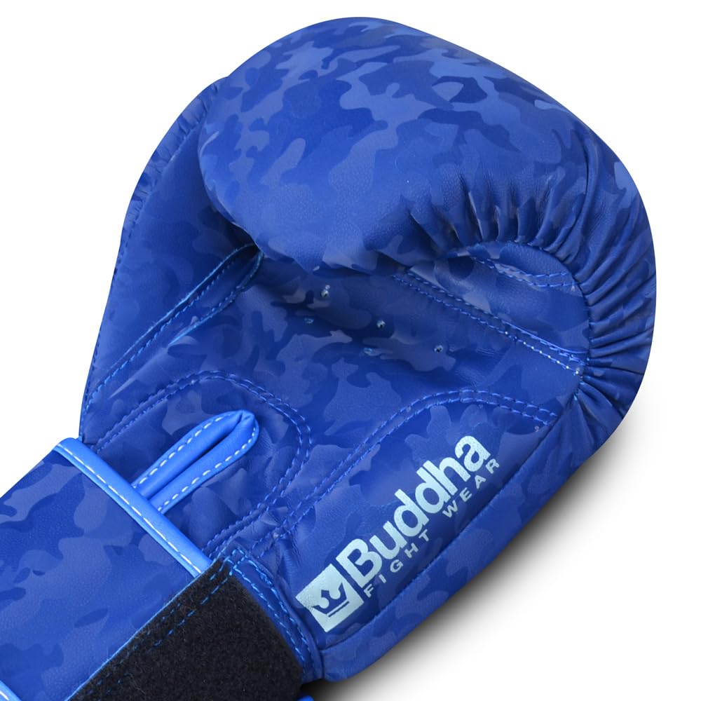 BUDDHA FIGHT WEAR - Guantes de Boxeo Thailand - Muay Thai - Kick Boxing - Piel Sintética Tejido Interior Resistente A Los Olores - Varios Diseños