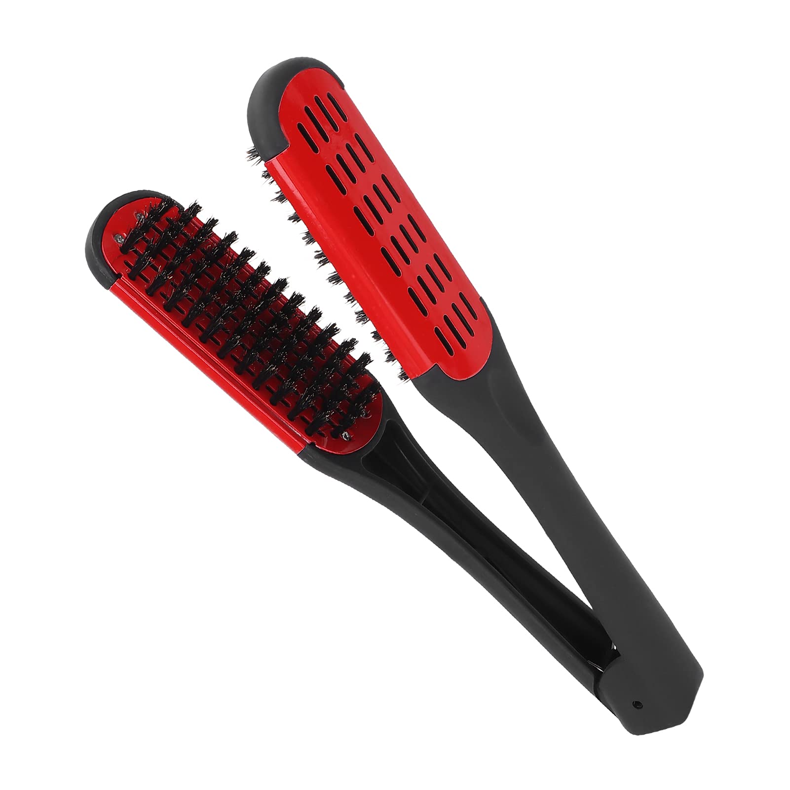 Abrazadera Alisadora de Pelo de Doble Cara con Cerdas para Mujeres y Hombres, Mejora la Salud del Cabello, Fácil de Introducir, Dispositivo de Elevación con Resorte, para Peinar, Material