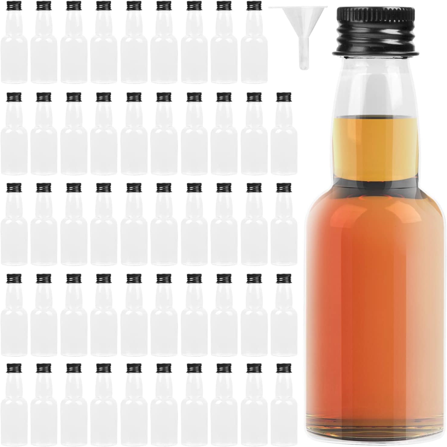 [50 pack] 75ml 2.5oz Mini Liquor Bottles Bulk for Any