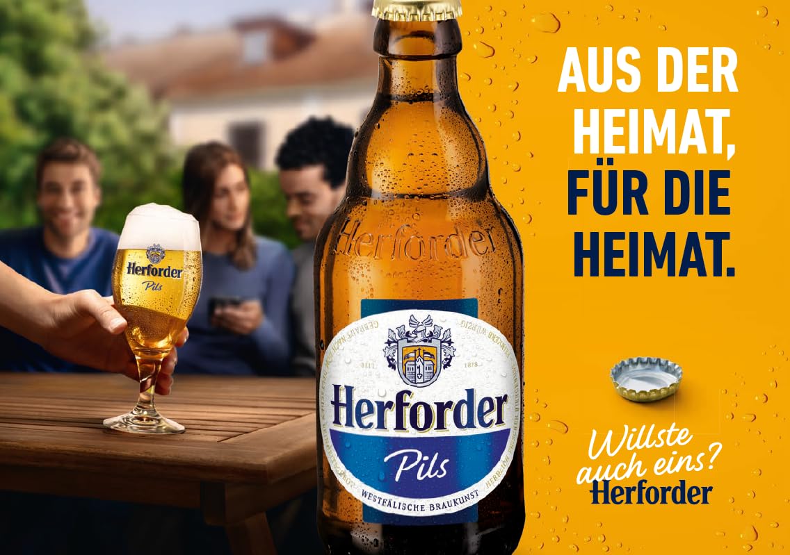 Herforder Premium Pils Dosenbier, EINWEG (24 x 0.5 l), Mildes vollmundiges Bier aus Ostwestfalen mit 4,8% Alkohol
