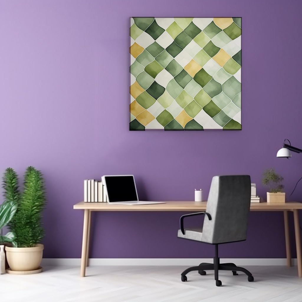 Canvas for Living room. Scales of Splendor: Abstract Artistry in a Luxurious Palette of Green, Gold, and Beige, 27 x 18 inch Canvas Wall Art - Contemporary Masterpieces - Modern Home Decor