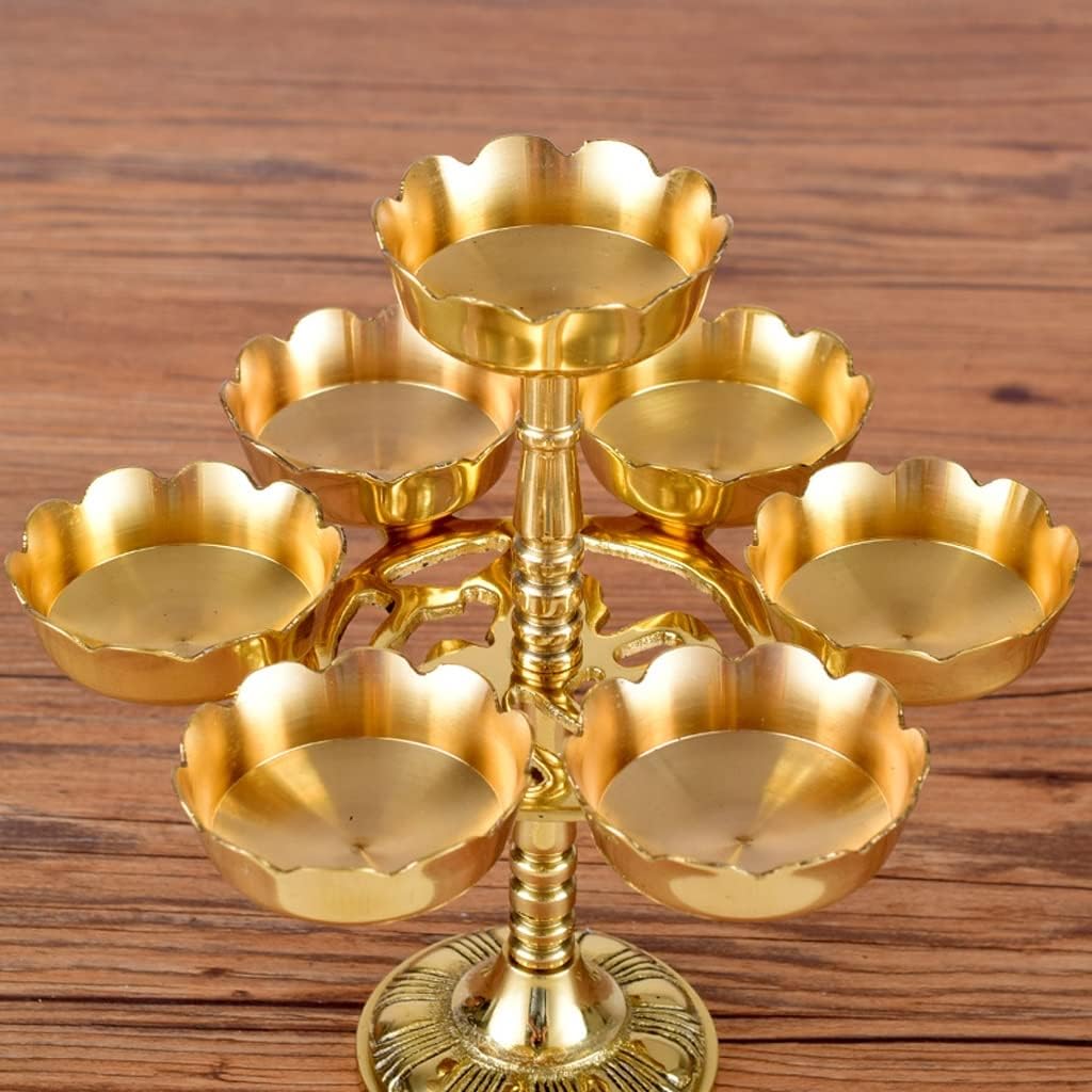 Vintage Candelabra Retro Seven Star Lamp Candle Holder Oil Lamp Candle Base Candle Holder Suitable for Dinner Living Room Kitchen Dining Room Candle Stand