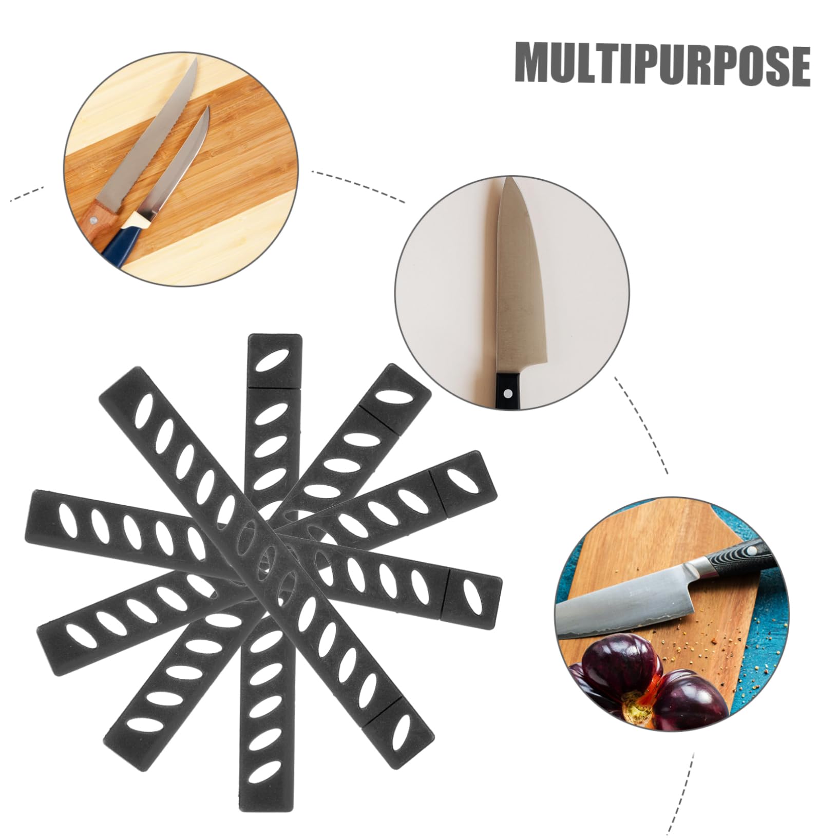 Cabilock 2sets 5pcs Plastic Cutter Sleeve Protective Cover for Kitchen Cutters to Prevent Blade Damage and Maintain Sharpness Easy to Use and Slide 5pcs*2