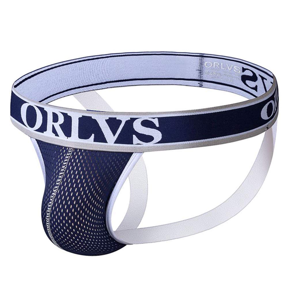 Billtop Men's Jockstrap Pack Mesh Work Out Stretch Underwear, 1pack Black, XXL