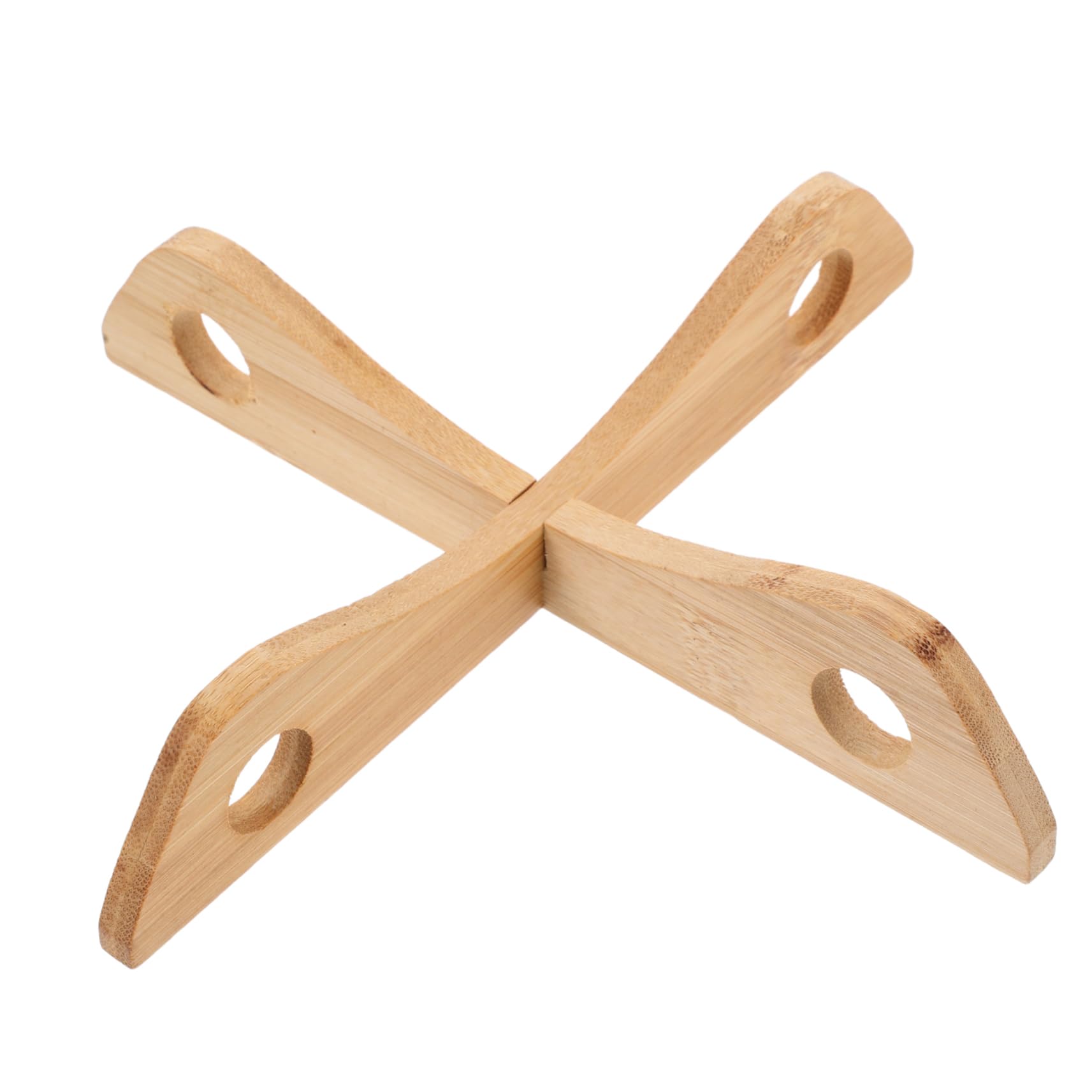 CIYODO 1pc Wooden Pot Rack Cross Design Pans Holder for Kitchen Double Sided Use Tableware Organizer Easy to Clean Creative Pattern for Plates Bowls Cups and Dishes