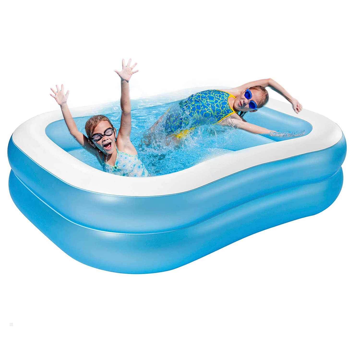 OUTO 7 Feet Rectangular Inflatable Pool Family Full-Sized Swimming Bathtub for Kids Outdoor, Garden, Summer Party (Blue) (B0BXXSBFMK) Amazon Price History, Amazon Price Tracker