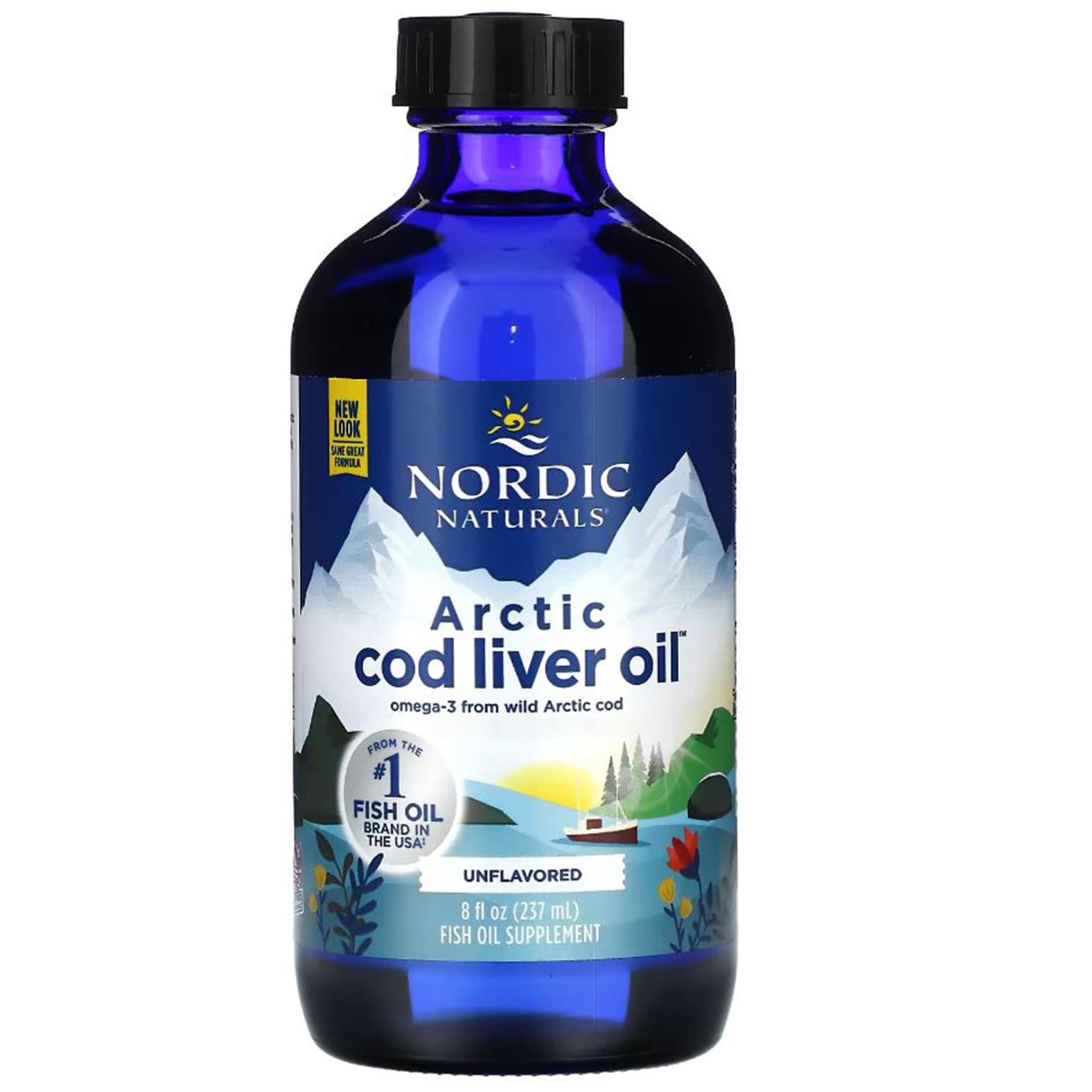 Nordic Naturals, Arctic Cod Liver Oil, 1060mg Omega-3 de Aceite de Hígado de Bacalao, con EPA y DHA, 237ml, Testado en Laboratorio, Sin Soja, Sin Gluten, No GMO