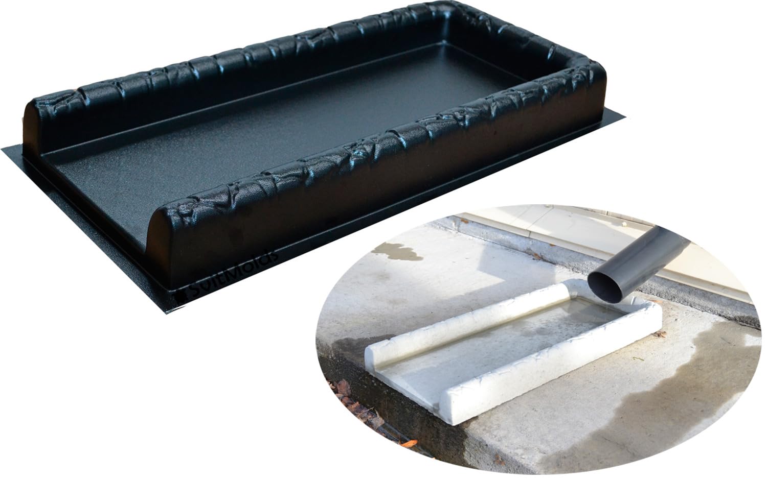 Concrete Molds DIY Rain Gutter Downspout Splash Block ABC Plastic