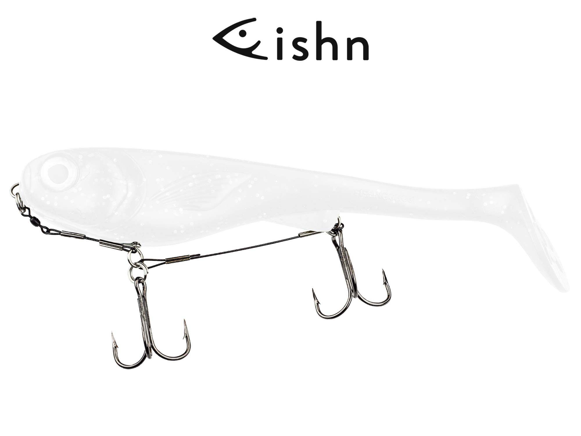 AMZfishing Kit 3 Shallow Rigs Pour Pêche Au Brochet - 2 Tailles, Crochets Laser Aiguisés, Pour Poissons En Caoutchouc Grands Et Moyens