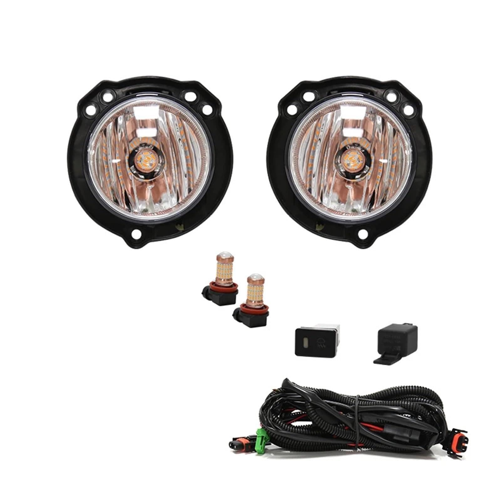 Dla Toyota Avanza 2012 2013 2014 2015 2016 LIGHT światła przeciwmgielne DRL światła do jazdy dziennej zderzak jazdy wodoodporny przełącznik przekaźnik przewody(LED YELLOW)
