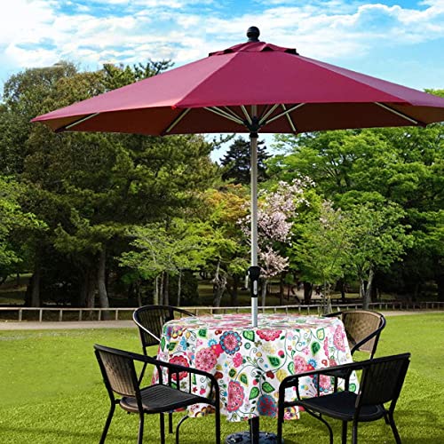 Image of EHouseHome Outdoor Indoor 70inch Round Tablecloth with Umbrella Hole and Zipper, Waterproof Zippered Patio Table Cloths, Spring /Summer Table Covers for Backyard Circular Table /BBQs /Picnic