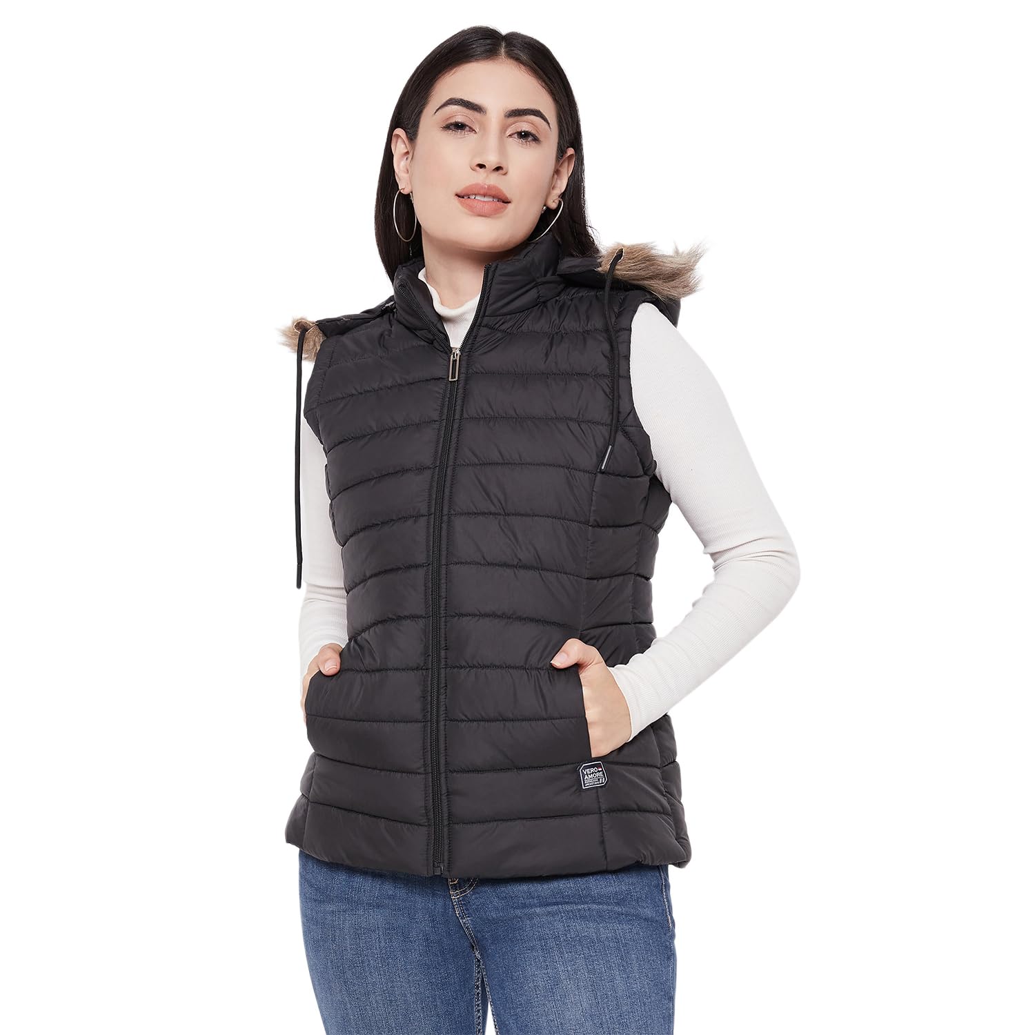 vero amore Women Winterwear Jacket-WJ-SL-2385-BLACK-picture-47