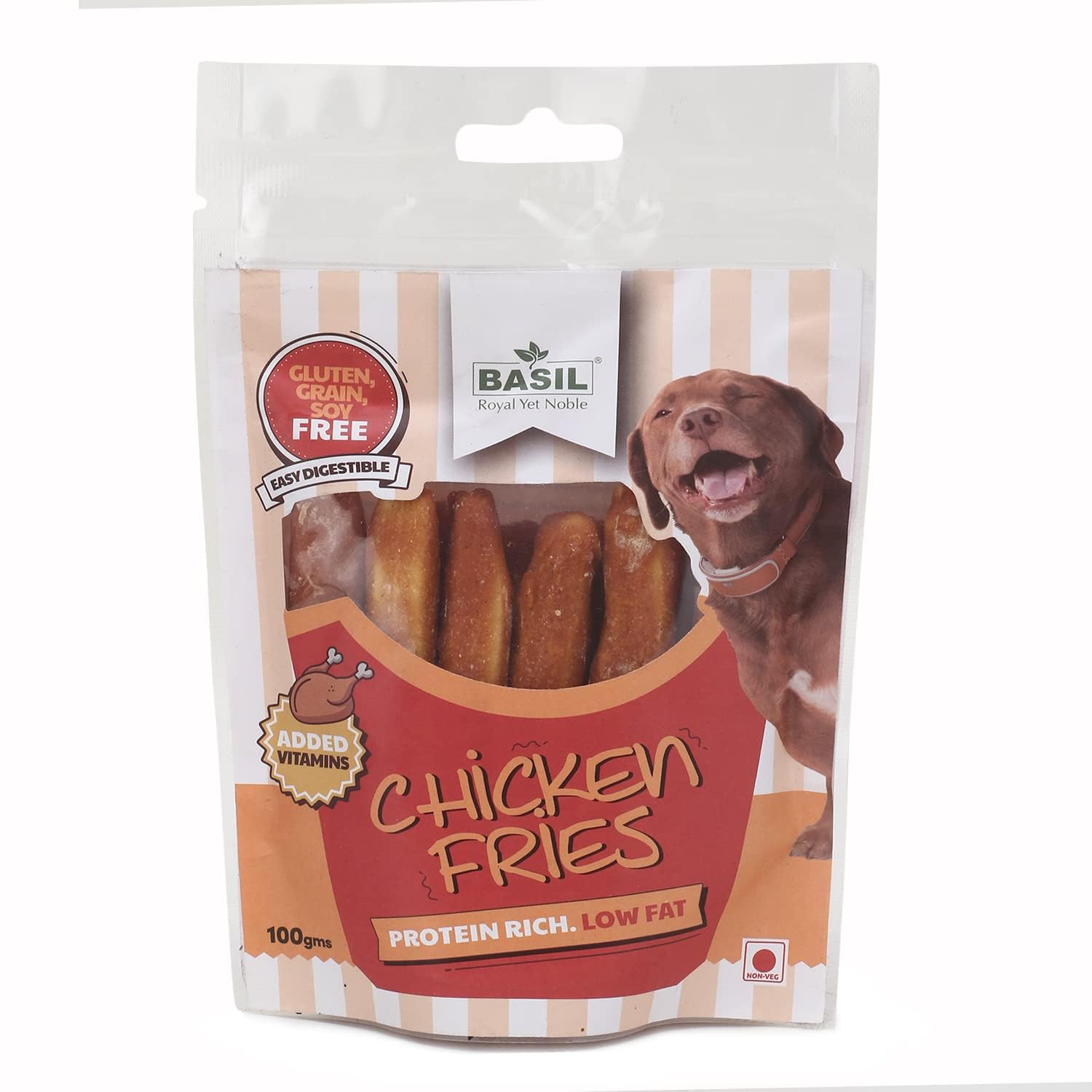 Basil Chicken Fries Pet Treats and Chews Sticks, Protein Rich & Low Fat (Free of Gluten) for Dogs and Puppy (100gms in a Packet) - Pack of 6 (B0CPZZ7ZQR) Amazon Price History, Amazon Price Tracker