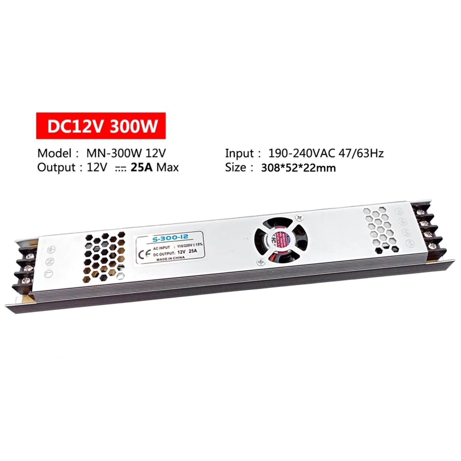 BIVOO Fuente de alimentación LED ultradelgada 24V DC 12V 60W 100W 150W 200W 300W transformadores de iluminación AC 190-240V Controlador LED Tira LED Laboratorio(12V 150W)