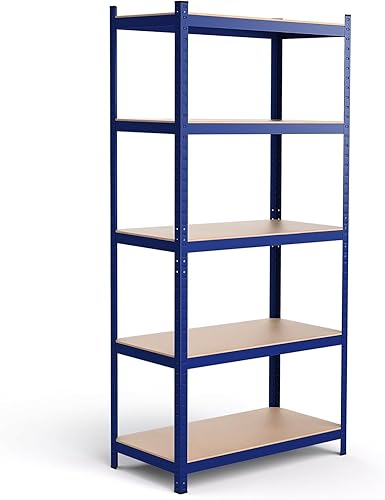 Miniatura 10 de ERGOMASTER Estantes de almacenamiento de metal para garaje, 5 estantes, ajustable, resistente, sin tornillos, organizador para almacén, hogar,