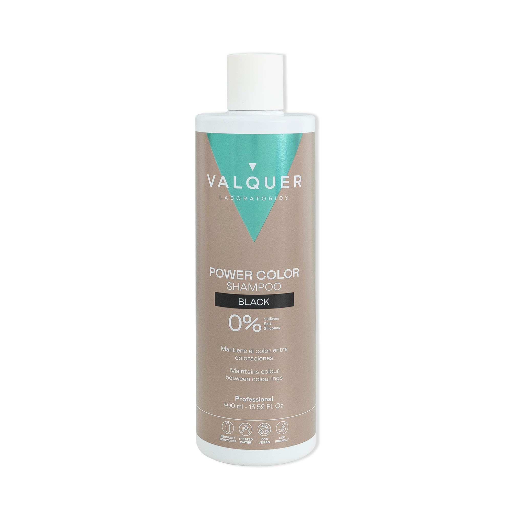 Valquer Power Color Shampoo Vegan Formula Sulfate- Hair Colour 400ml (Black)