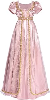 Regency Dress Women Regency Costume Champagne Gold Empire Victorian Gown