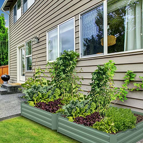 Aoodor Raised Garden Bed 4' X 4' X 1' Patio Ourdoor Yard #TOP7