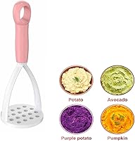 Vista 5 de Triturador de patatas de nailon, suplemento para bebés, trituradora de silicona con mango antiadherente, antiadherente para puré de verduras