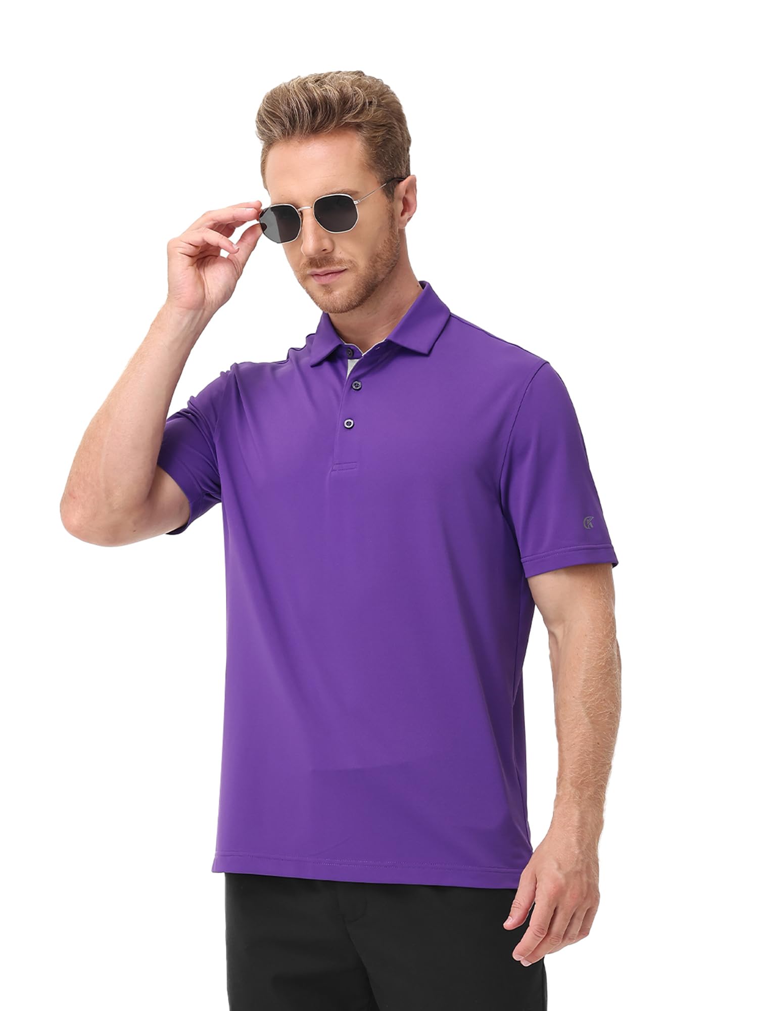 Quality Short Sleeve Golf Polo Shirt - Solid Color Casual Office Wear