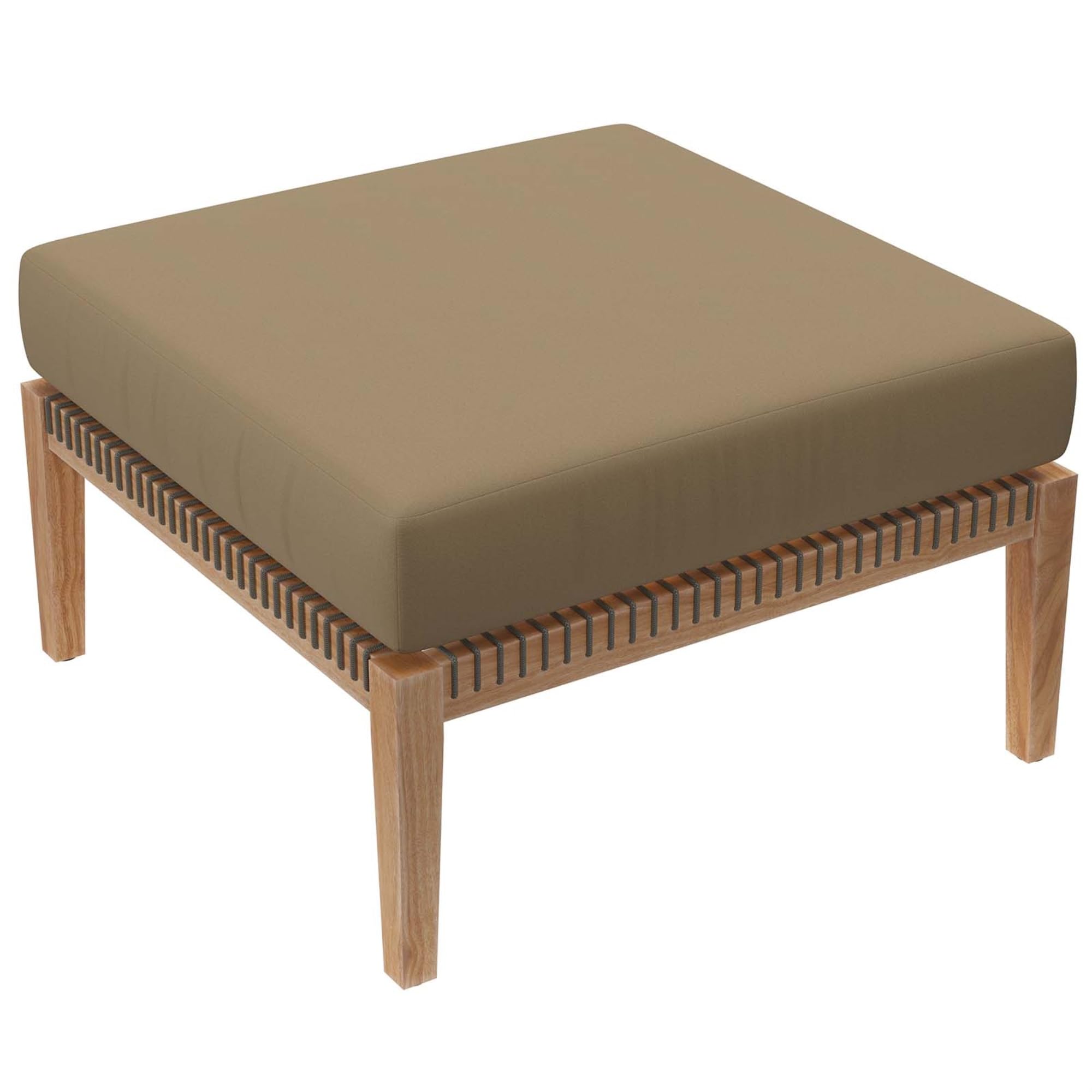 Ergode Clearwater Outdoor Patio Teak Wood Ottoman