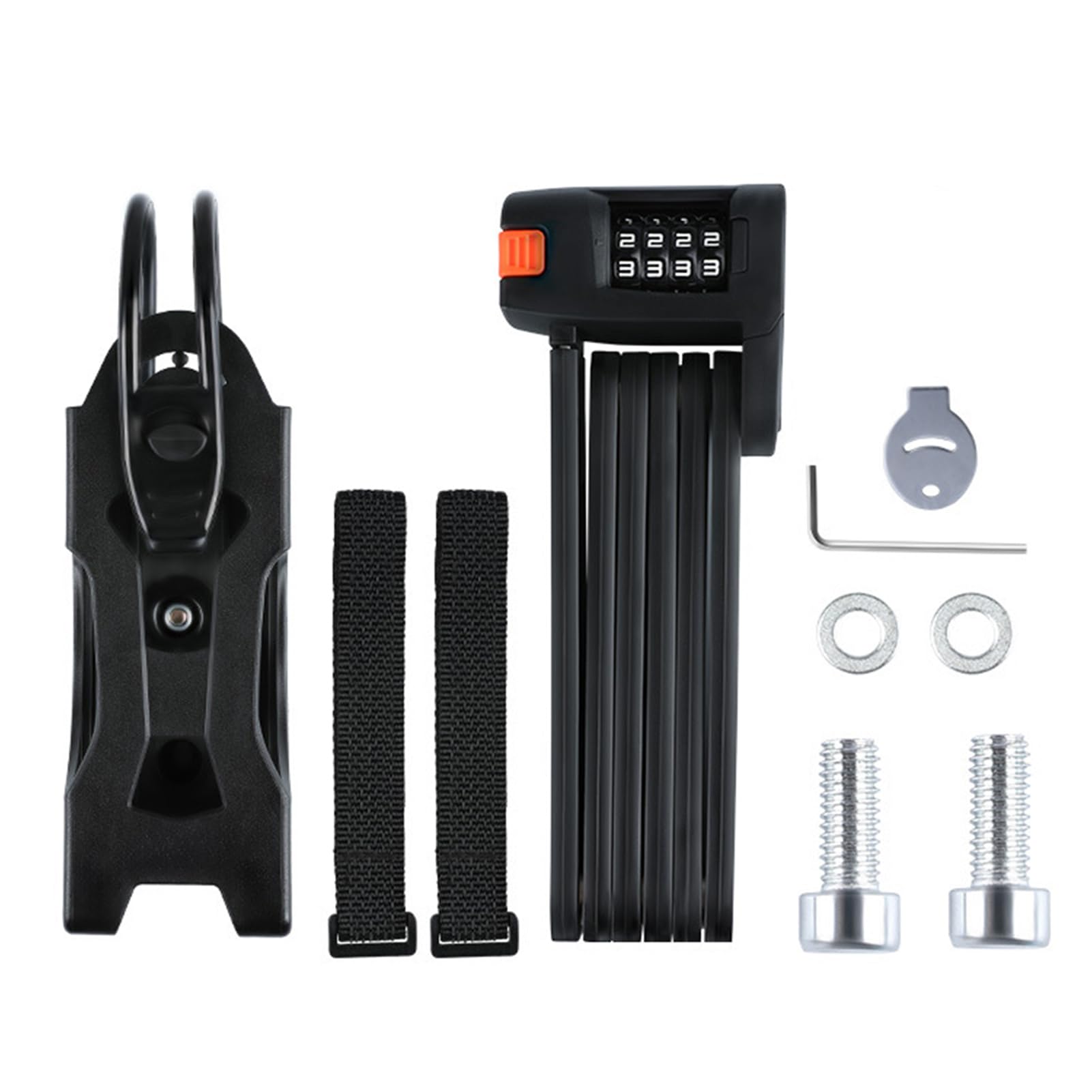 Lucchetto a combinazione per bicicletta, resistente, impermeabile, a 4 cifre, ripristinabile, pieghevole, per mountain bike, bici da strada, mountain bike, antifurto