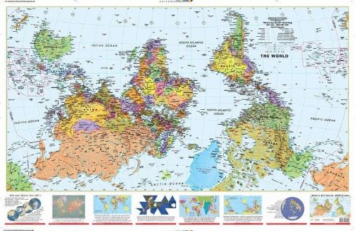 What´s Up? South! World Map (2x3') folded paper