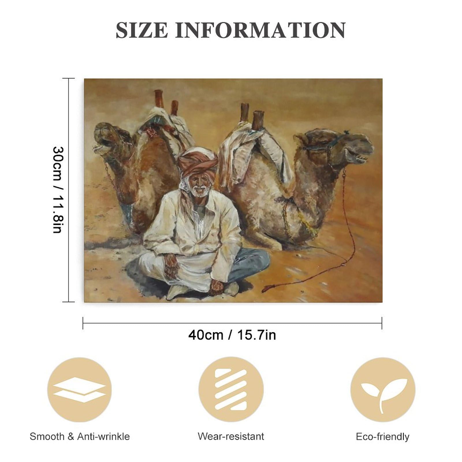 Retro Desert Camel Wall Art Arabian Old Man Wall Art Desert