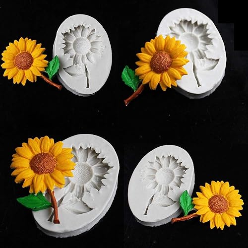 Miniatura 4 de Moldes de fondant para pastel de girasol, molde de silicona para pasta de goma de mascar de caramelo de azúcar para baby shower, pasteles, cupcakes,