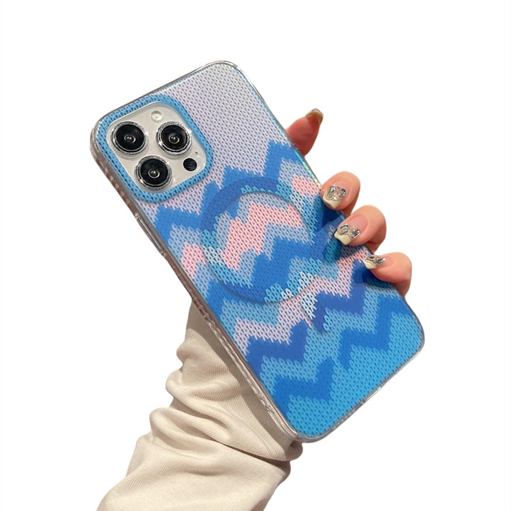 Coque iPhone 15 induction magnétique avec protection laser 3D bleue - 7