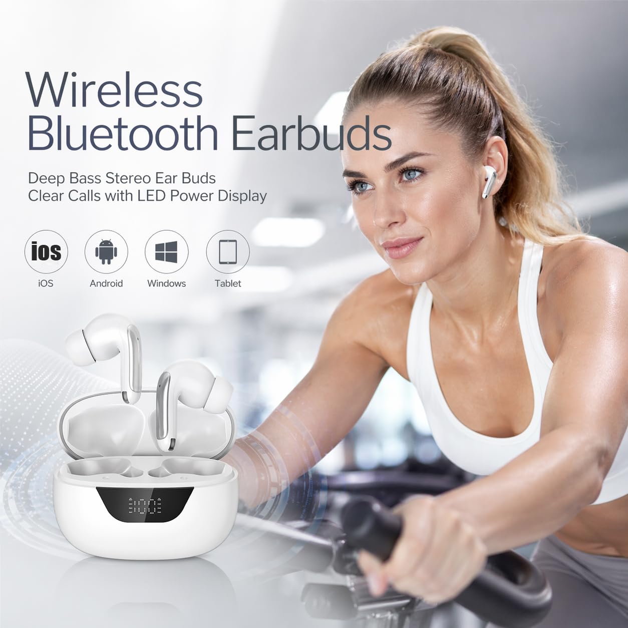 Auricolari wireless Bluetooth 5.3 (bianco)