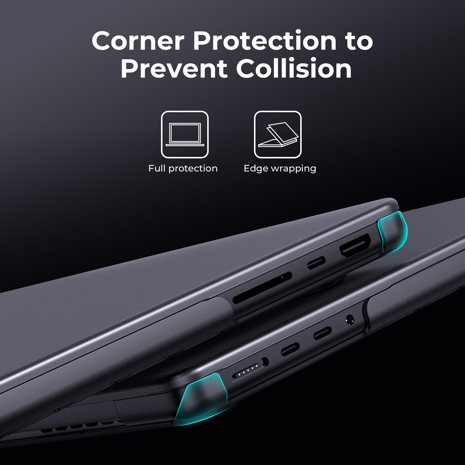 BlueSwan Coque MacBook Pro 14 Pouces M5 2026 2025 M4 M3 M2 M1 Pro/Max Protection Rigide Mate Noir