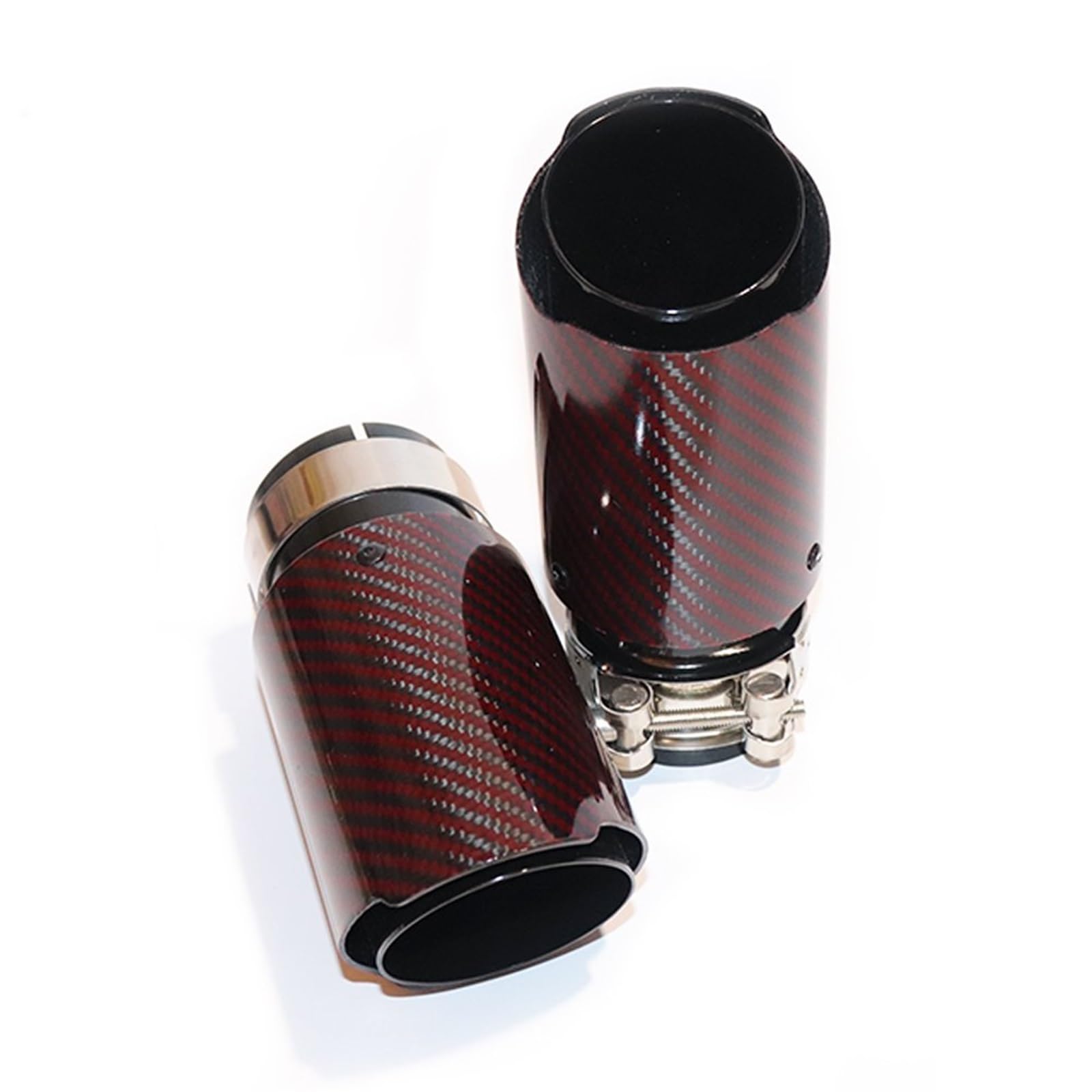 Cubierta Tubo Escape Automóvil 1 Uds Silenciador De Escape De Coche Punta De Tubo De Carbono Rojo Tubo De Cola Universal Tubo De Acero Inoxidable Borde Recto Silenciador Punta ( Tamaño : Other size co