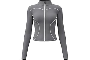 Locwch Women's Slim Fit Full Zip Athletic Running Sports Jacket