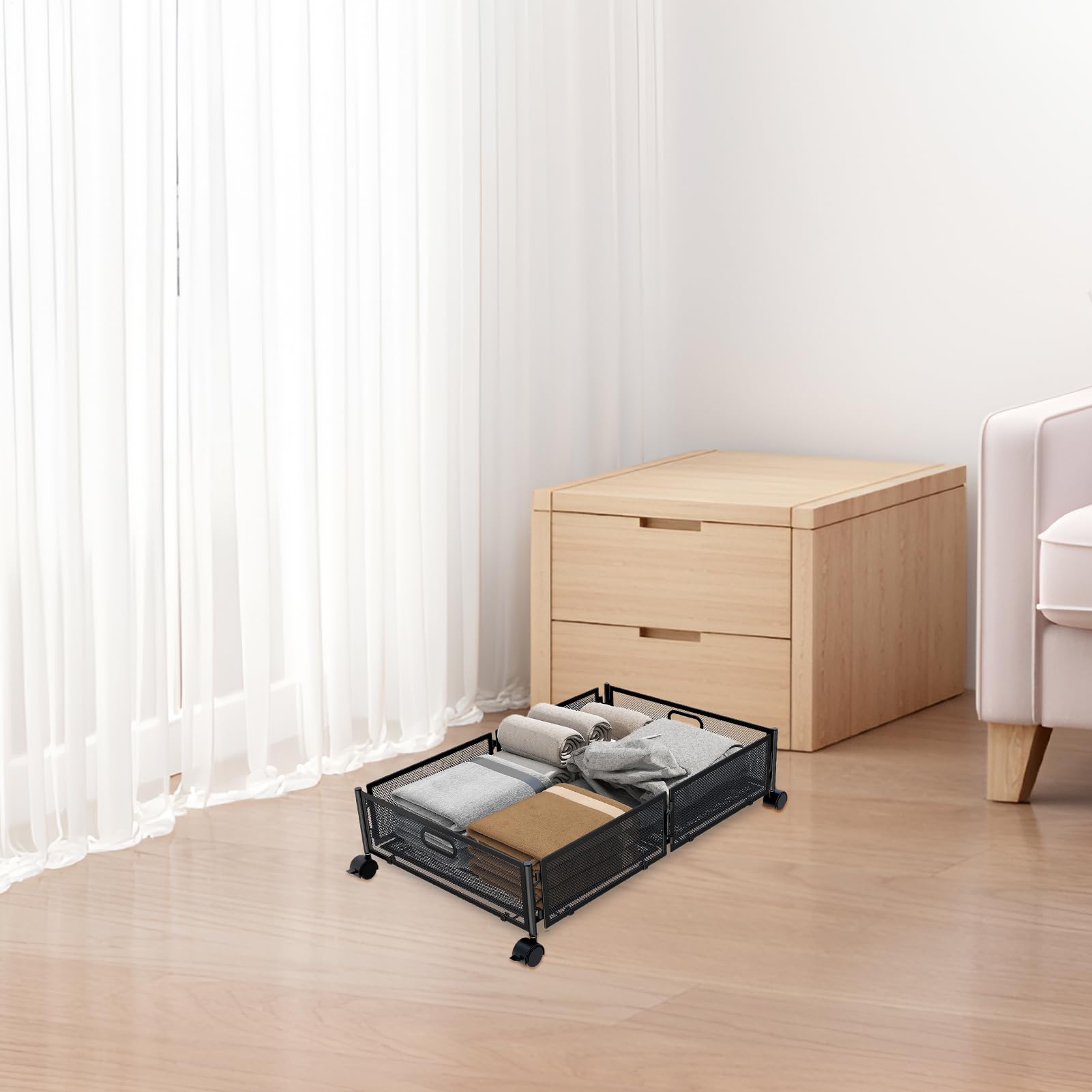 Organizzatore Sotto - Pieghevole, Grande, Pratico | Scatola Di | Stoccaggio Con Ruote Per Scarpe E Abiti Ideali Per Conservare Coperte E Letti Bassi In Piccole Camere Da