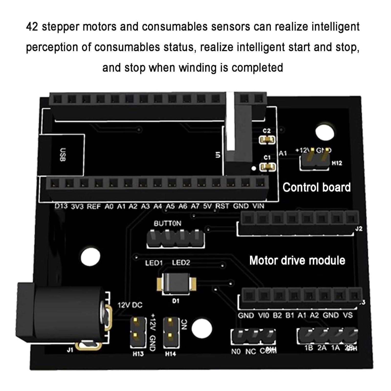 Rebobinador automático de filamento para impresora 3D, 1 kg, rebobinador de filamento eléctrico con sensor de parada automática, máquina de bobinado de motor paso a paso para soldadura de impresión 3D