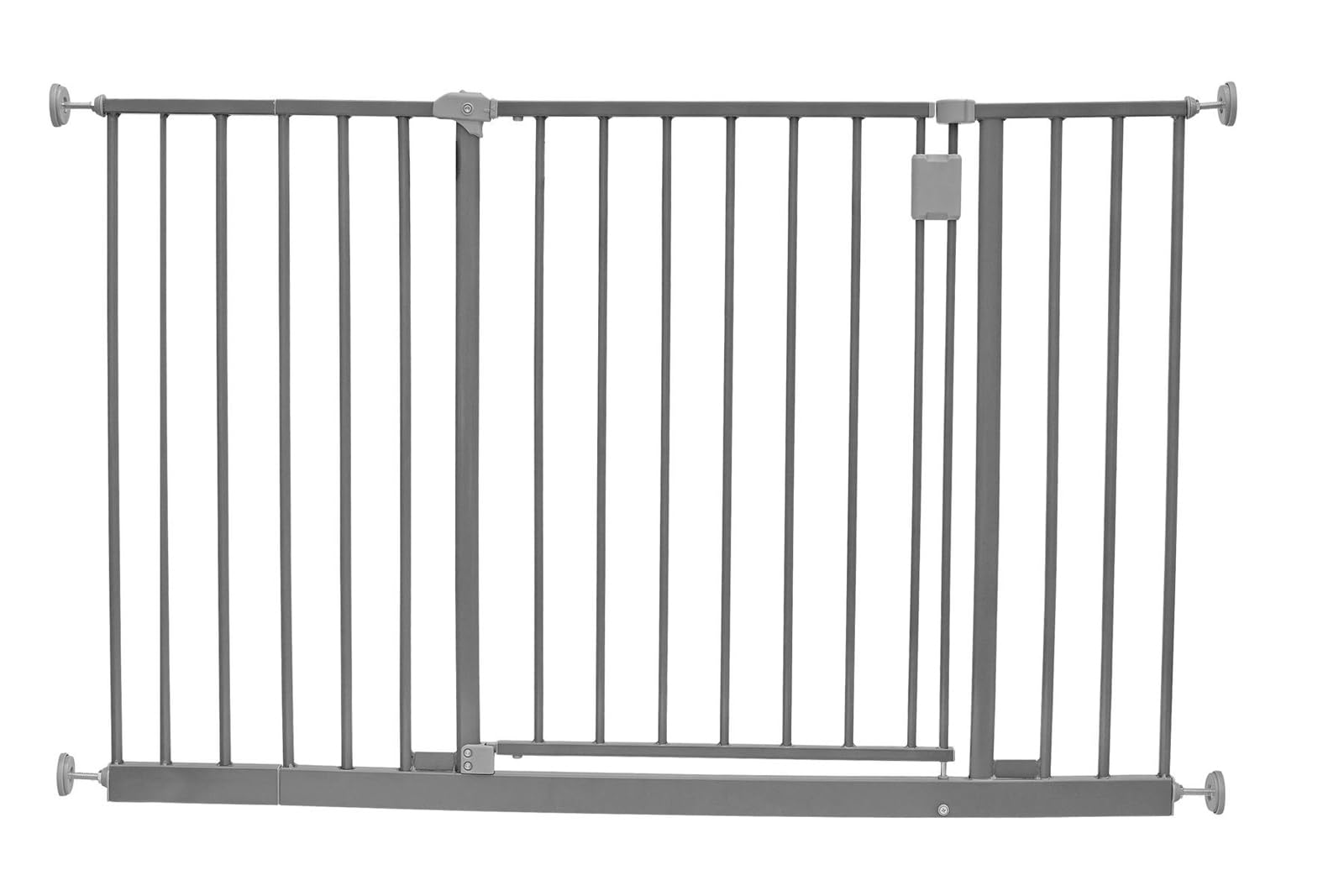 Safetots Matt Grey Extra Wide Hallway Gate, 116Cm - 121Cm, ,Pressure Fit Baby Gate, Safety Barrier For Hallways And Wide Spaces, Easy Installation