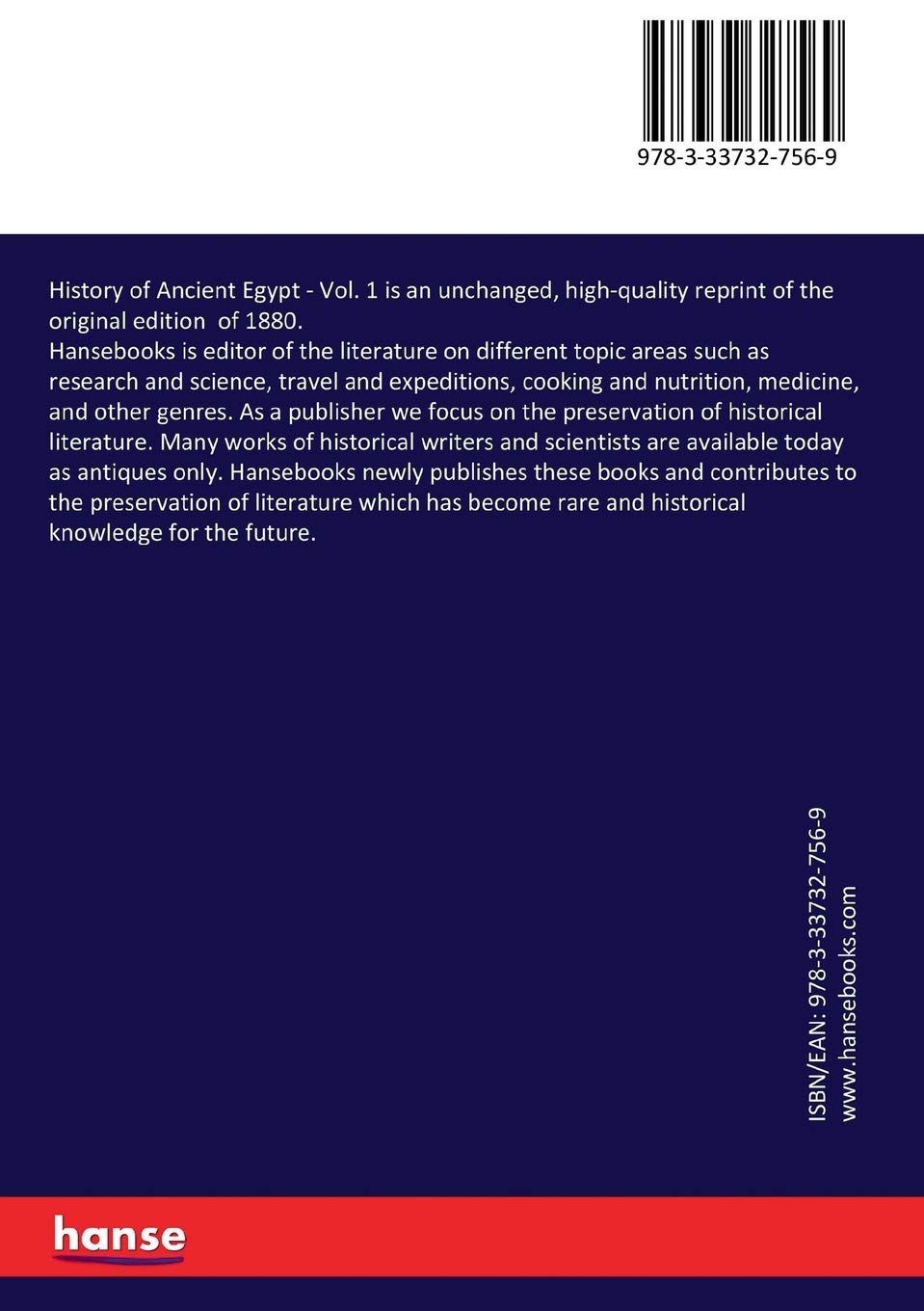 History of Ancient Egypt: Vol. 1