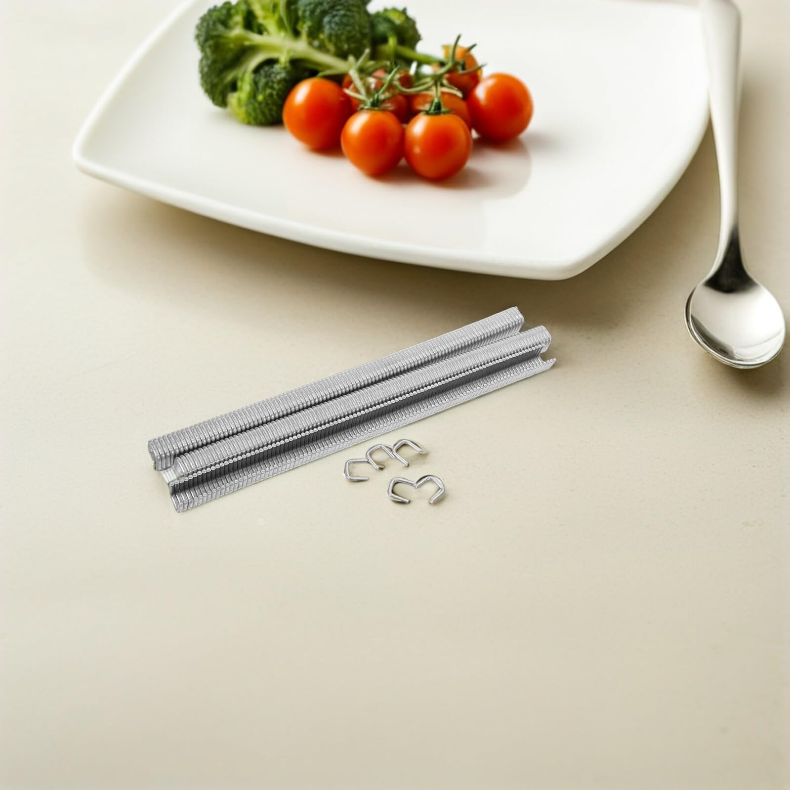 Pinzas de Aluminio en Forma de U para Salchichas, Clips Seguros para Sellar Bolsas de Alimentos, Resistentes y Aptos para Uso en Catering Pequeño